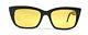 Vintage Squared Sunglasses Cat Eye 1950's Unisex Black Frame Brown Large Mint