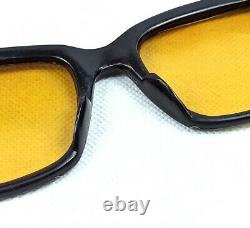 Vintage Squared Sunglasses Cat Eye 1950's Unisex Black Frame Brown Large Mint