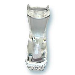 Vintage Steuben Crystal 9 Slinky Tall Cat #8102 Signed Steuben SHS 1988