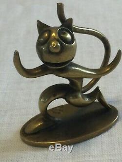 Vintage WHW Hagenauer Bronze Felix The Cat Sculpture 1930s Austria Nice