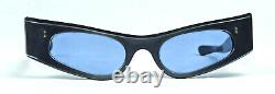 Vintage cat eye sunglasses 1950's ladies nos France blue medium unused mint rare
