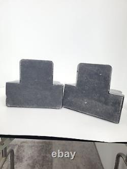 Vintage lion bookends chalk sculpture cat statues book holders neoclassical