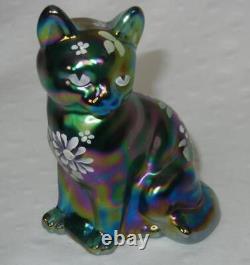 Vntg. Fenton Carnival Glass 1999 3 Pc Cat Figurine Set Limited Edition Numbered