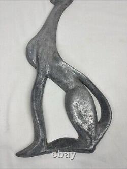 Vtg Art Deco MCM Cast Metal Figural Cat Architectural Element