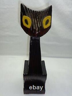 Vtg Cat Sculpture Atomic Tiki Mod / Art Deco Style Decor