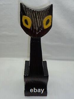 Vtg Cat Sculpture Atomic Tiki Mod / Art Deco Style Decor