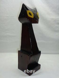 Vtg Cat Sculpture Atomic Tiki Mod / Art Deco Style Decor