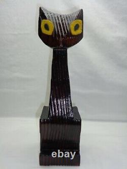 Vtg Cat Sculpture Atomic Tiki Mod / Art Deco Style Decor