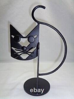 Vtg Geometric Cat Sculpture Danish Swedish Modern Atomic Art Deco Room Decor