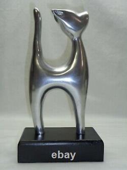 Vtg Kitten Cat Sculpture Modernist Art Deco Style Mcm Eclectic Accent Decor