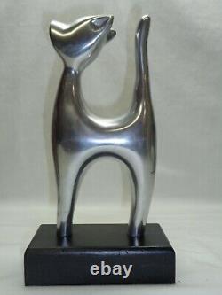 Vtg Kitten Cat Sculpture Modernist Art Deco Style Mcm Eclectic Accent Decor