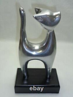 Vtg Kitten Cat Sculpture Modernist Art Deco Style Mcm Eclectic Accent Decor