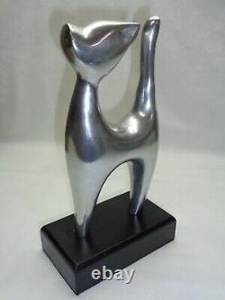 Vtg Kitten Cat Sculpture Modernist Art Deco Style Mcm Eclectic Accent Decor