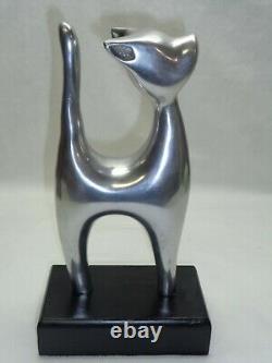 Vtg Kitten Cat Sculpture Modernist Art Deco Style Mcm Eclectic Accent Decor