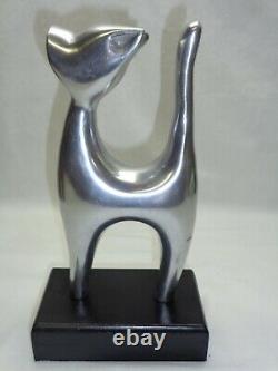 Vtg Kitten Cat Sculpture Modernist Art Deco Style Mcm Eclectic Accent Decor