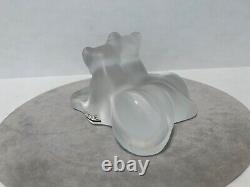 Vtg Lalique Crystal Tambwee Lion Cubs Glass France Figurine Resting Cats Signed