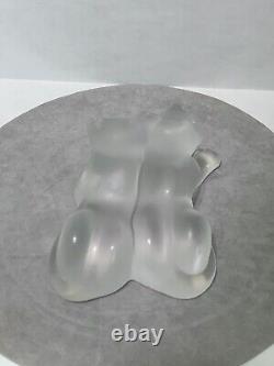 Vtg Lalique Crystal Tambwee Lion Cubs Glass France Figurine Resting Cats Signed