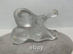 Vtg Lalique Crystal Tambwee Lion Cubs Glass France Figurine Resting Cats Signed