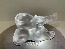 Vtg Lalique Crystal Tambwee Lion Cubs Glass France Figurine Resting Cats Signed