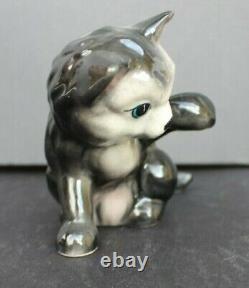 Vtg MCM CALIFORNIA CA Pottery Brad Keller Black Cat / Kitten Animal Figurine