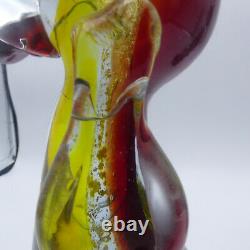 Vtg Murano Glass Dog & Cat Scultures Hand Blown Large Glass Animals 9.5 Tall