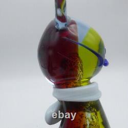 Vtg Murano Glass Dog & Cat Scultures Hand Blown Large Glass Animals 9.5 Tall