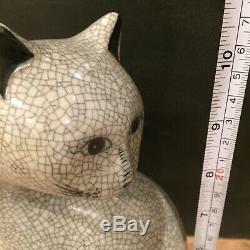 Vtg Porcelain Ceramic Figural Cat Art Deco Lovely Face Tall