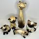 Vtg Porcelain Ceramic Siamese Cat Figurine/planter Lot Of 5 Lefton Napco Japan