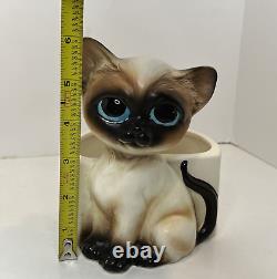 Vtg Porcelain Ceramic Siamese Cat Figurine/Planter Lot of 5 Lefton Napco Japan