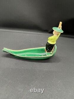 WILL GEORGE California Pottery Rare Art Deco Ashtray Guy Paddling Boat
