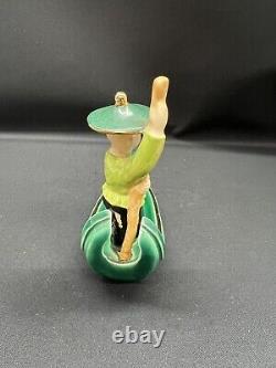 WILL GEORGE California Pottery Rare Art Deco Ashtray Guy Paddling Boat