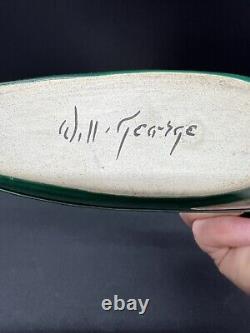 WILL GEORGE California Pottery Rare Art Deco Ashtray Guy Paddling Boat
