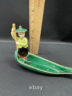 WILL GEORGE California Pottery Rare Art Deco Ashtray Guy Paddling Boat