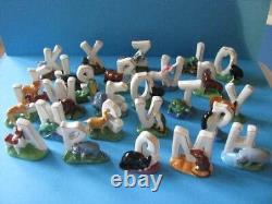 Wade Full Set Alphabet/letter Whimsies, 2009/cat, Alpaca, Zebra, Fox, Unicorn