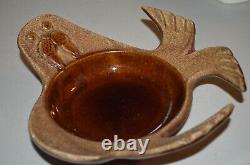 Walrus Ashtray Haegar 8329-DS Brown Odd Animal Art Deco Pottery MCM USA VTG 60s