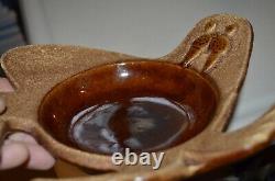 Walrus Ashtray Haegar 8329-DS Brown Odd Animal Art Deco Pottery MCM USA VTG 60s