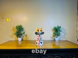 White Ceramic Cat Figurine Showpiece Artifact Abstract Decoration Home & Office