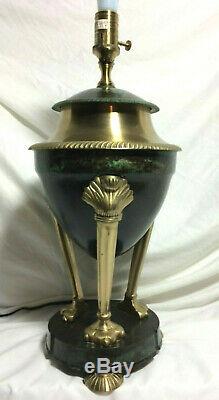 Wildwood Brass Urn Lamp Tripod Cat Claw Foot Torch Art Deco Neoclassical Superb