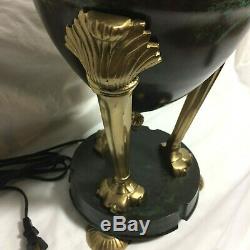 Wildwood Brass Urn Lamp Tripod Cat Claw Foot Torch Art Deco Neoclassical Superb