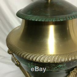 Wildwood Brass Urn Lamp Tripod Cat Claw Foot Torch Art Deco Neoclassical Superb