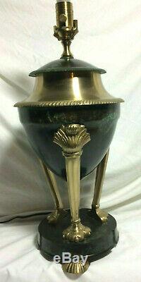 Wildwood Brass Urn Lamp Tripod Cat Claw Foot Torch Art Deco Neoclassical Superb