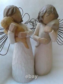 Willow Tree 6 PC Angel Of Friendship Girls with Puppy / Cat Figurines