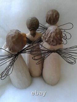 Willow Tree 6 PC Angel Of Friendship Girls with Puppy / Cat Figurines