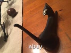 Wow! Limited Beautiful Royal Dux Black Cat Figurine