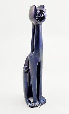 Zsolnay Eosin Art Deco Cat Figurine Unique Color