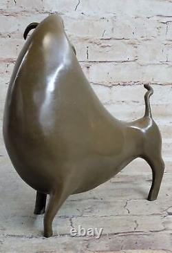 10 West Art Deco Bronze Sculpture Résumé Art Animal Bull Ox Statue Cadeau Vente
