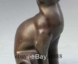 11 Western Art Café Bronze Cuivre Chat Bonheur Animaux Art Déco Sculpture Sit