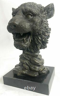 12 Western Art Deco Bronze Lions Lion Puma Montagne Cat Figurine Buste Sculpture