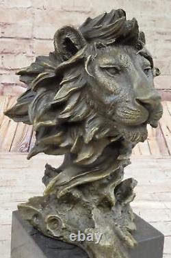 13 Lions en bronze Art Déco de l'Ouest, figurine de buste de Puma Mountain Cat, sculpture d'art.