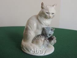 1924 Rosenthal Cat Two Kittens Art Deco Obermaier Figurine De Porcelaine K739
